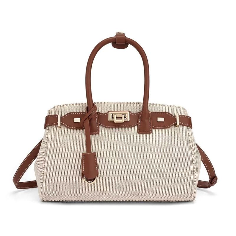 Borsa a mano in stile Birkin di JW PEI con chiusura a lucchetto, grande capacità per autunno inverno – sostenibile e durevole_voghion.com