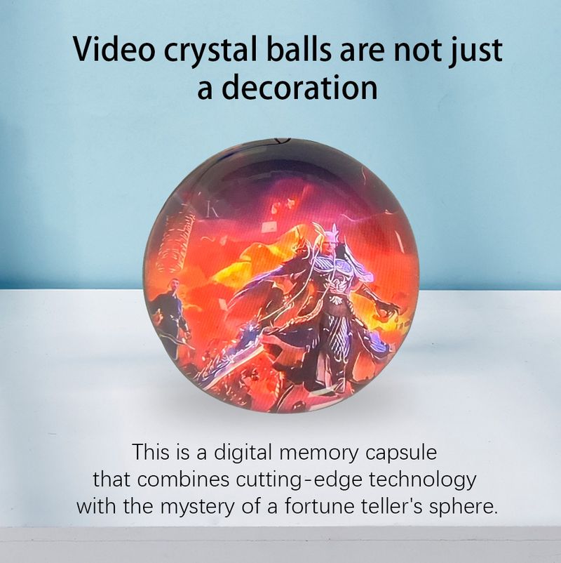 7cm 3D Crystal Ball DIY Video Playback Display Electronic Ball, Suitable For Display, Family And Friend Gifts_voghion.com