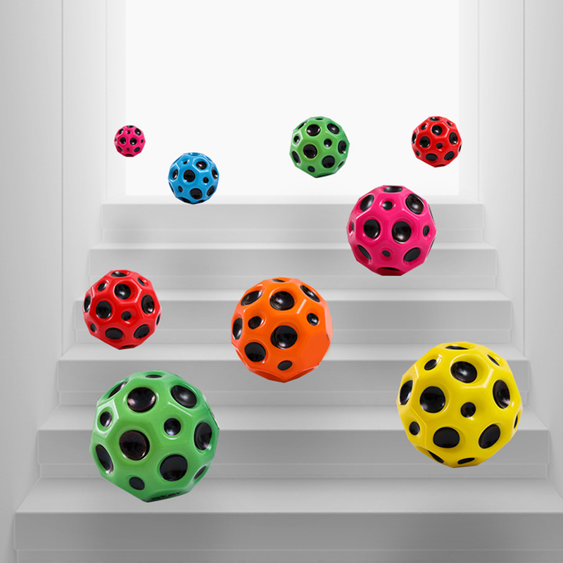 Jinleiou Balle rebondissante Couleurs vives Anti-chute Portable Haute élasticité Balle Jouets éducatifs précoces Pour cadeau_voghion.com