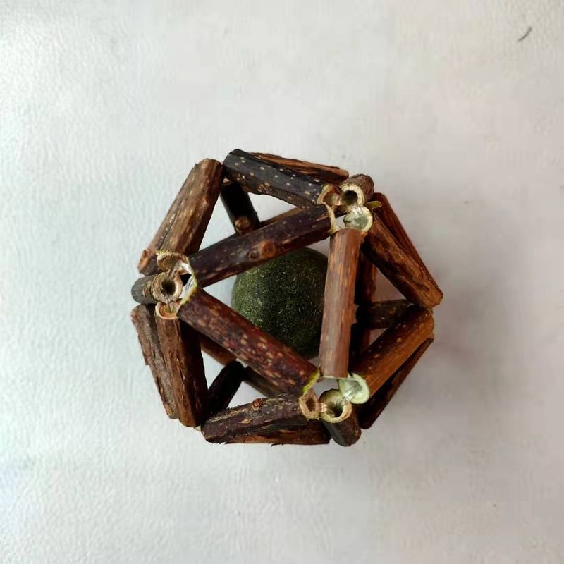 Catnip Exquisite Ball Wooden Teaser Wand Kitten Supplies Teething Stick Cat Toy Self-Entertainment_voghion.com