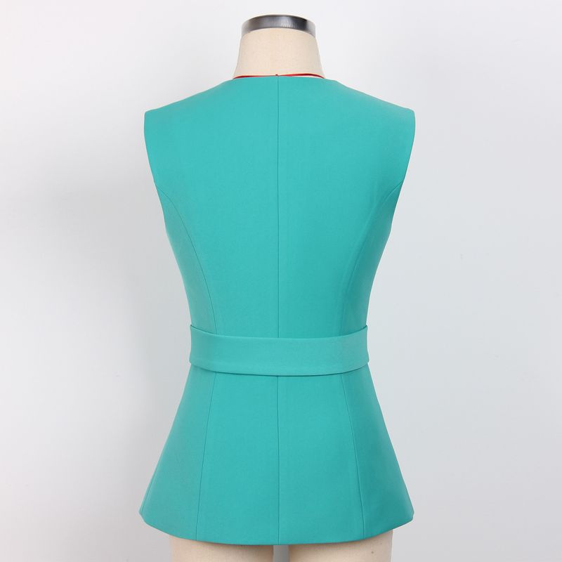 Damenbekleidung Sommer neue Mode High-End-Gürtel ärmellos schlank Temperament Pendeln Frauen Anzug Weste Weste weiblich_voghion.com