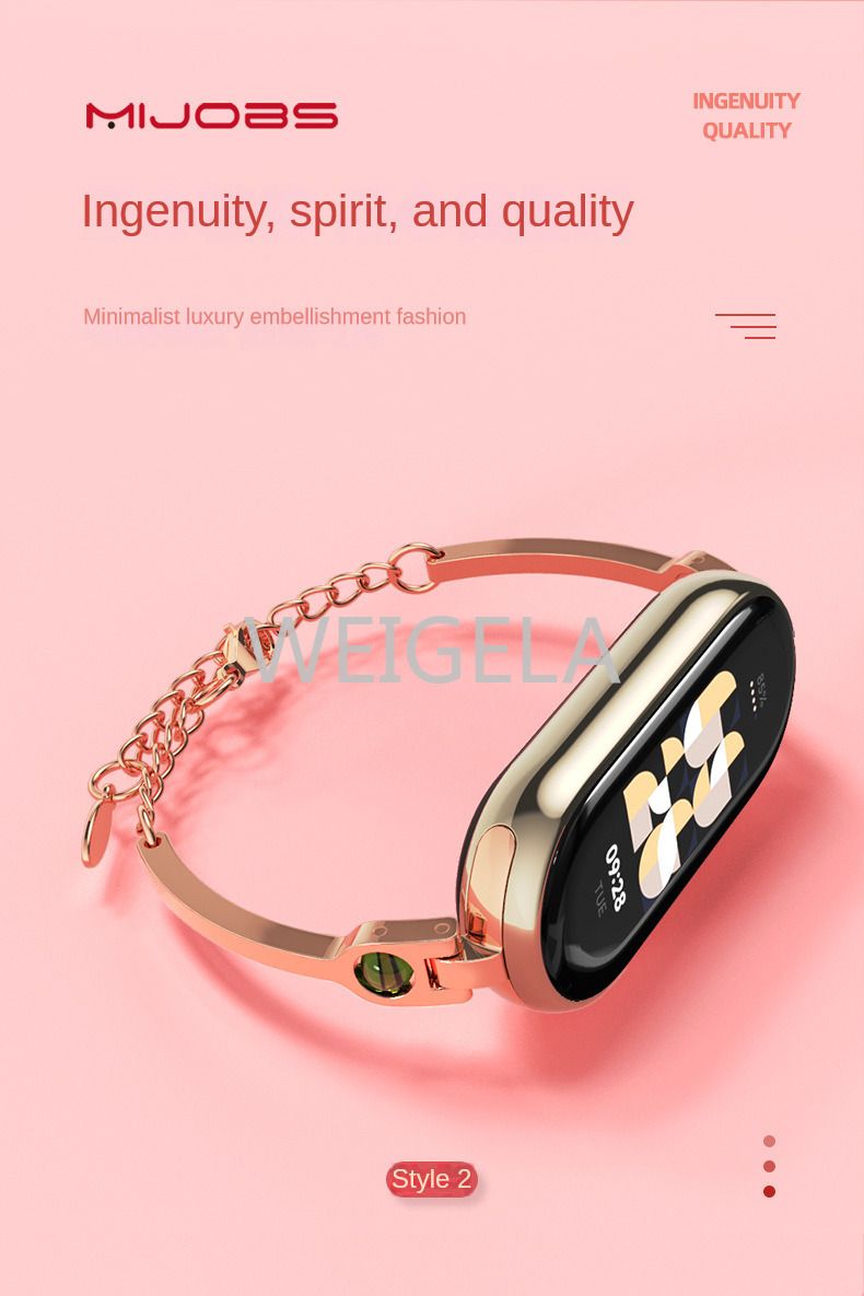 Curea de schimb din oțel inoxidabil pentru Xiaomi Mi Band 8, brățară pentru brățară pentru femei, accesorii pentru ceasuri inteligente_voghion.com
