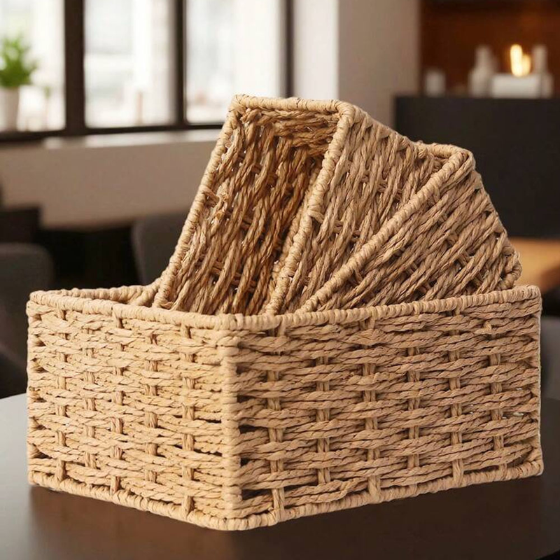 Wicker Baskets For Organising Pack Of Nesting Storage Baskets For Shelves Wicker Storage Baskets For Bathroom Shelf_voghion.com