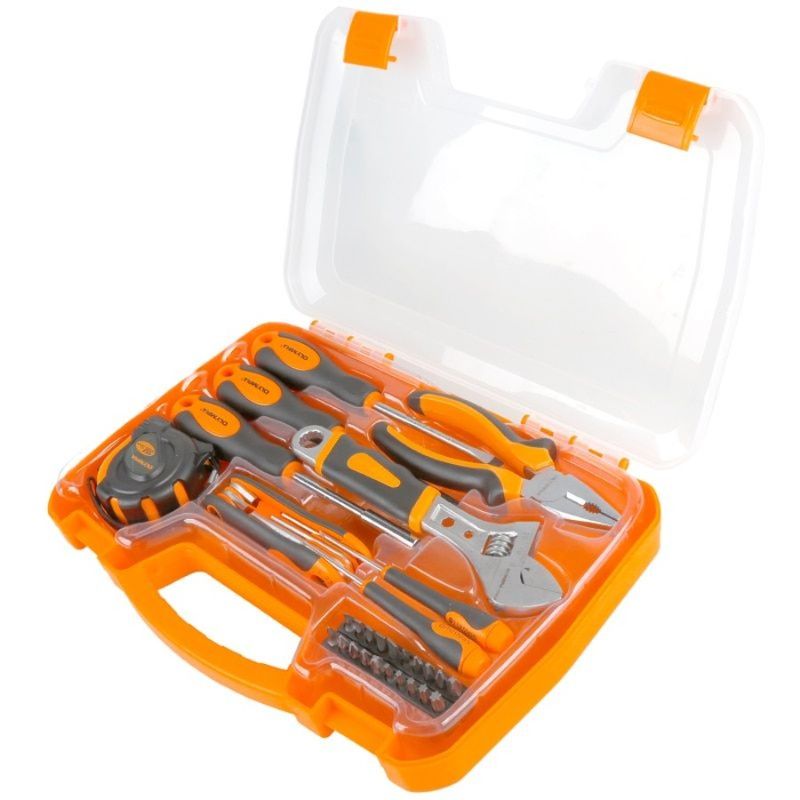 Home Tool Set 34piece Basic Mechanic Tool Set With Tool Box Ideal For Home Repairs Convenient Storage With Individual Container_voghion.com