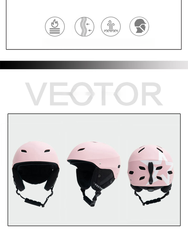 VECTOR Ski Women, Breathable Anti Collision Skiing Equipment For Adults, Men's Protective And Warm Snow Helmet_voghion.com