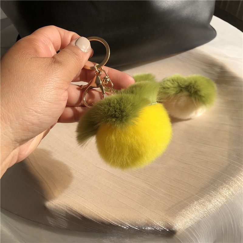 Mini ins Real Rex Rabbit Hair Mini Persimmon Portachiavi per auto Ciondolo Carino Peluche Palla Palla Borsa Decorazione appesa_voghion.com