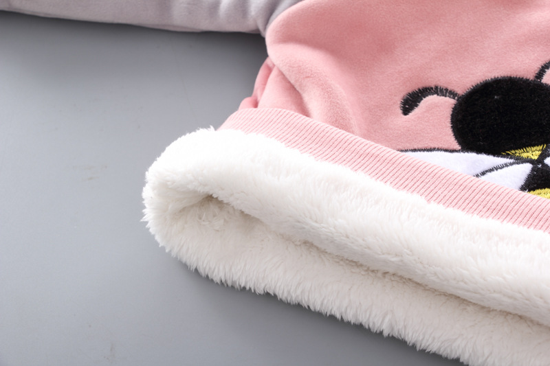 Babytøj børn plus fleece tyk tredelt hættetrøje kan åbnes i skridtet_voghion.com