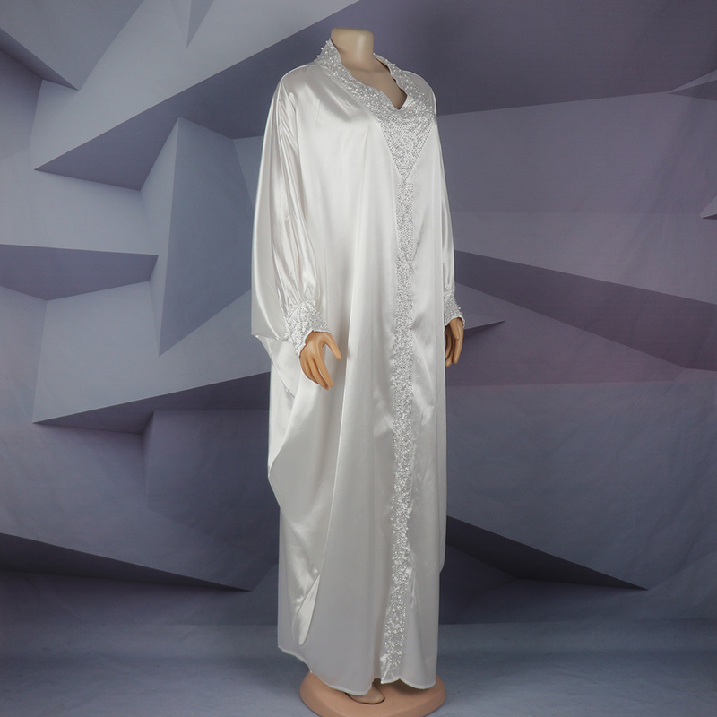 Dametøj plus size kjole rayon flagermusærmer plus size morgenkåbe varme rhinsten og kanonperler afrikansk tøj_voghion.com