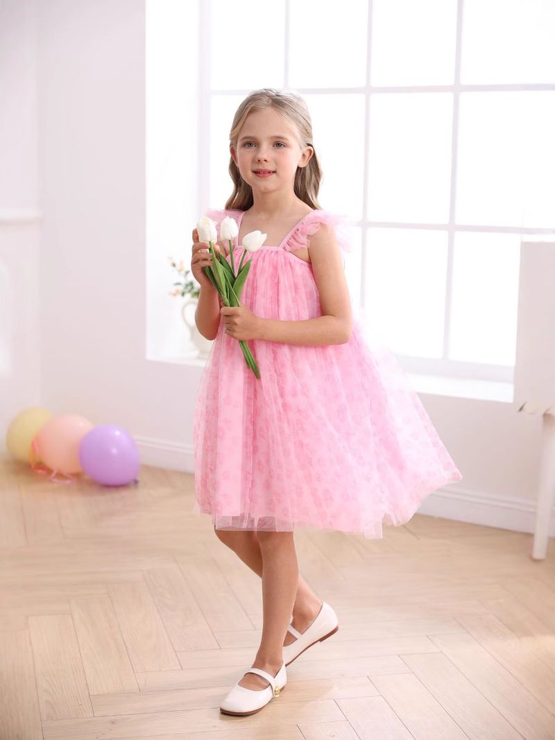 Kinderkleidung für Mädchen, stilvoller Prinzessinnenrock aus Netzstoff, Schleifenkleid, modischer Gazerock für den Sommer_voghion.com