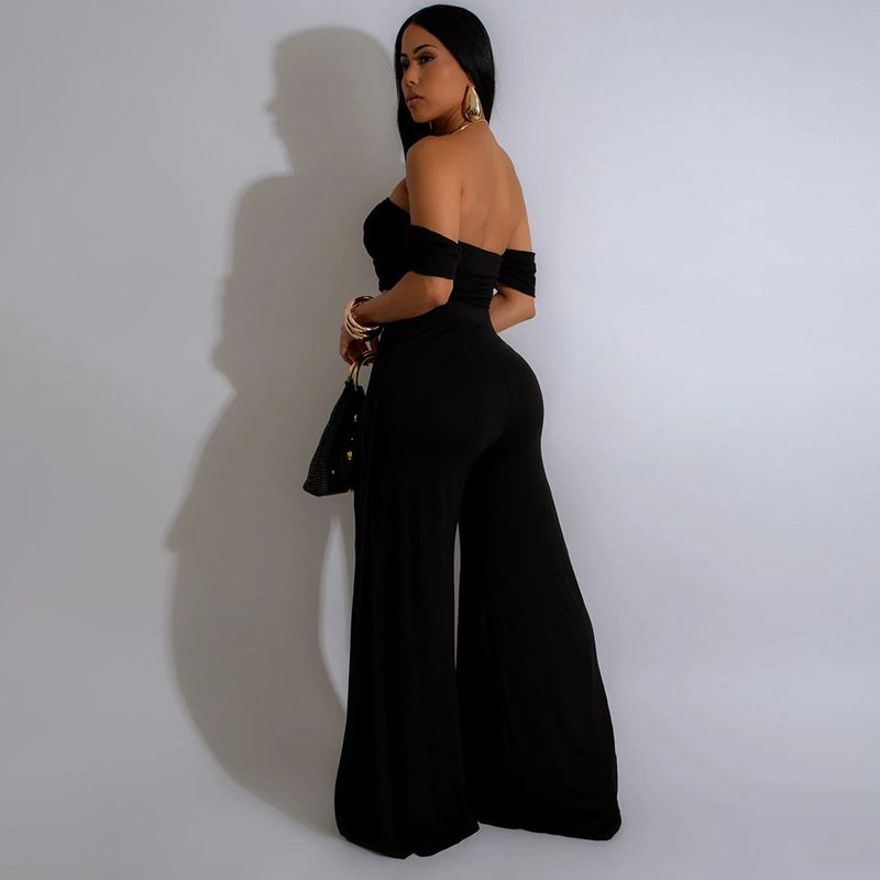 Γυναικεία ρούχα casual κοστούμι Tube Top Split Φαρδύ παντελόνι_voghion.com