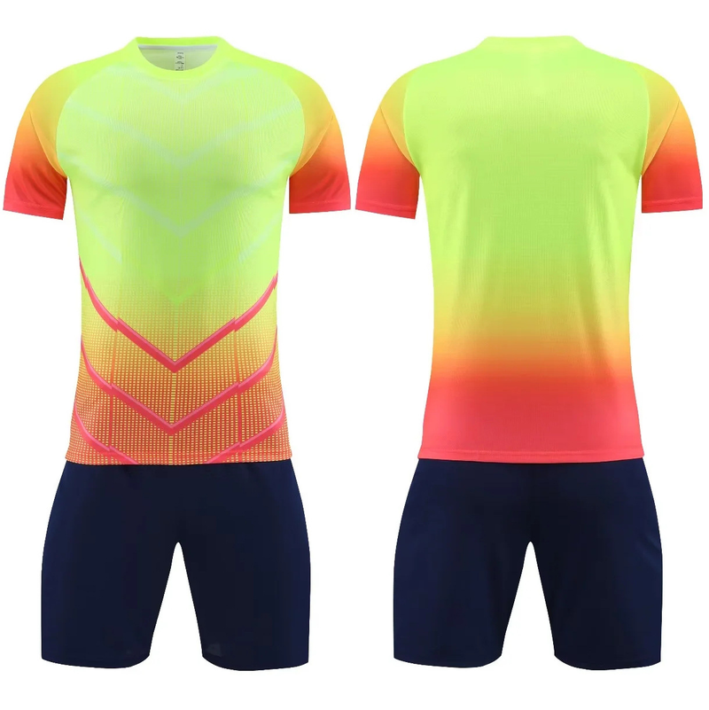 Children's Gradient Soccer Jersey Men's Soccer Jersey Summer Training Short Sleeve Personalized Printed Soccer Jersey_voghion.com