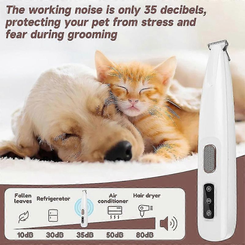 Pet Micro Precision Trimmer, Low Noise Cordless Dog Paw Trimmer, Rechargeable Pet Hair Trimmer Kit, Multifunctional Pet Trimmer For Grooming Paws Eyes_voghion.com