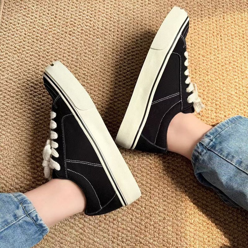 VASIBAEN 2025 Summer New Canvas Shoes Korean Edition Trendy Versatile Student Street Photography Instagram Open Smile_voghion.com