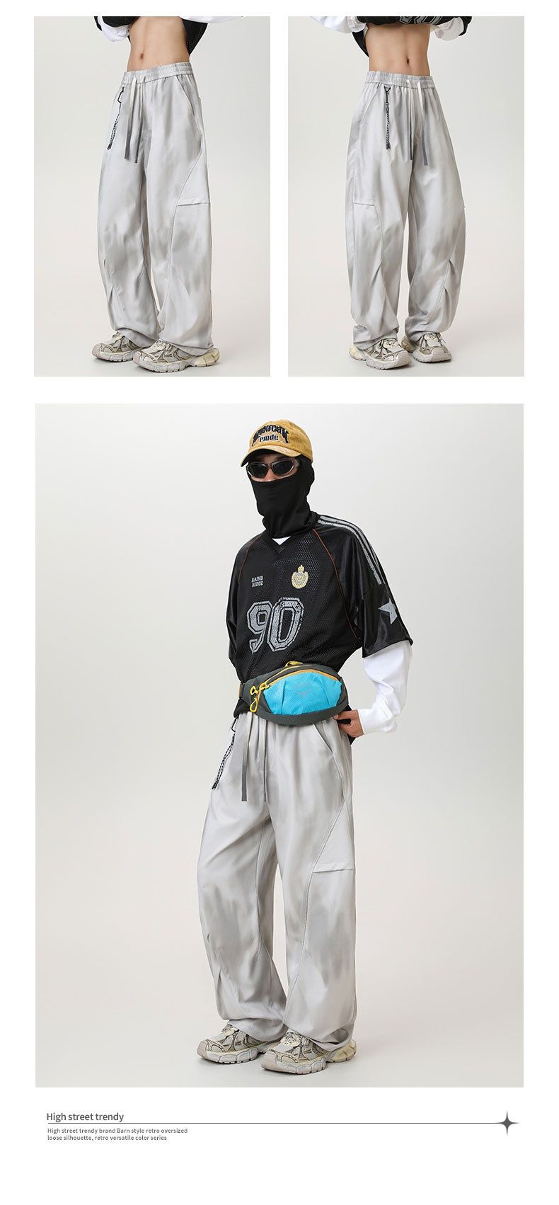 001 Cross-Border High Street American Style Trendy Paratrooper Long Functional Cargo Men's Outdoor Oversized Retro Gradient_voghion.com