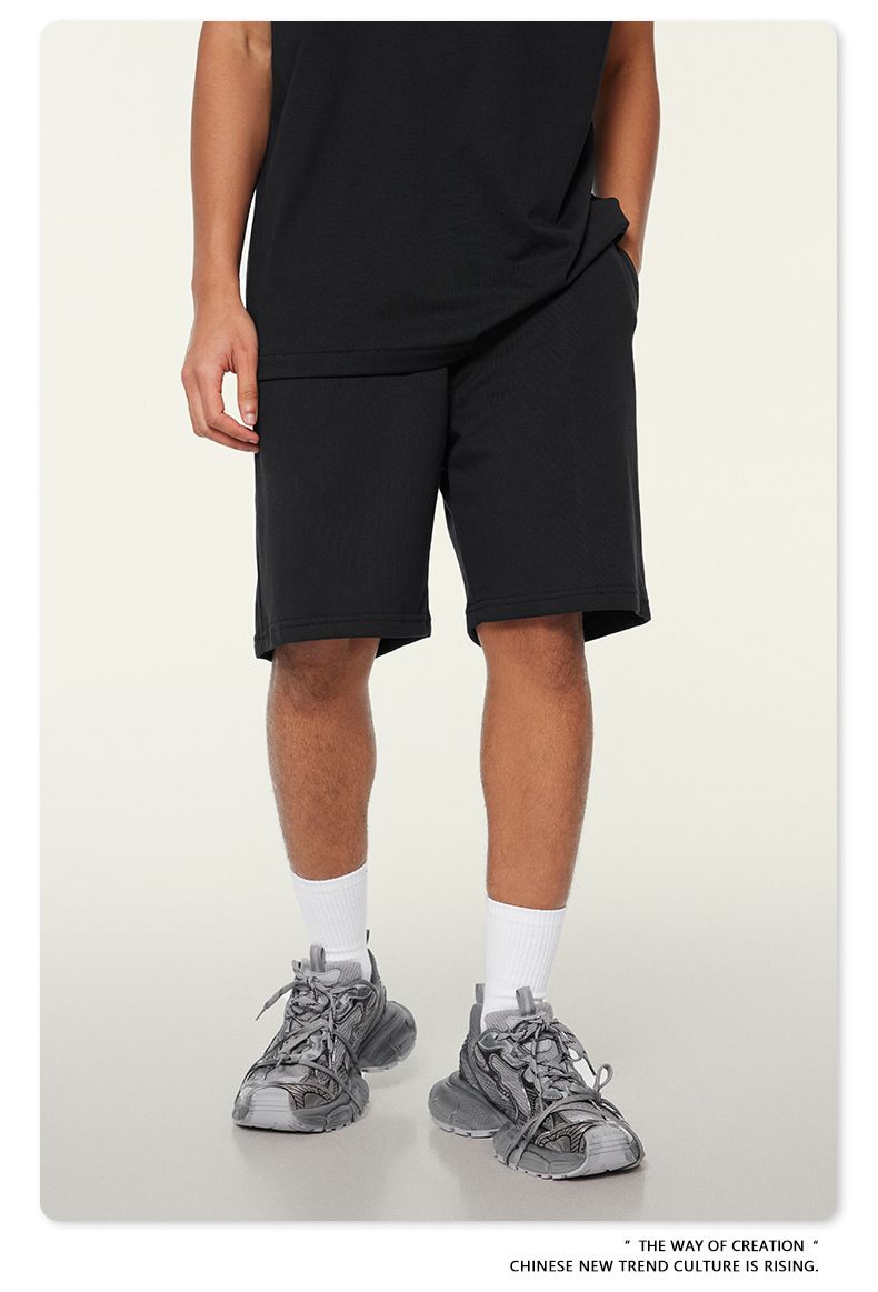 Herren 2024 Frühjahr und Sommer 280G Basic-Shorts, lockere Fünf-Punkt-Hosen der Jugendtrendmarke, Sommer-Herren-Shorts_voghion.com