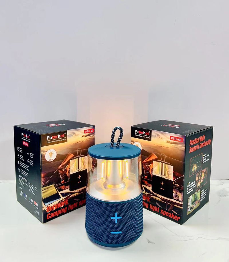 Nuovo PTH-60 Outdoor Camping Light Bluetooth Speaker Bass Cannon Home Desktop Multi funzionale LED Desk Lamp Sound System_voghion.com