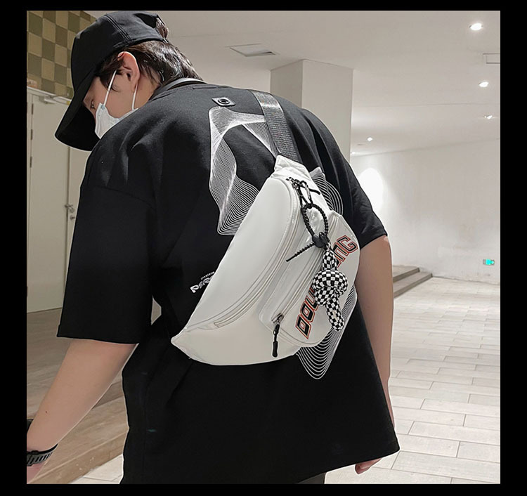 Nuovo marsupio da uomo versione coreana borsa a tracolla casual in nylon a tracolla borsa per il petto sportiva all'aria aperta di grande capacità_voghion.com
