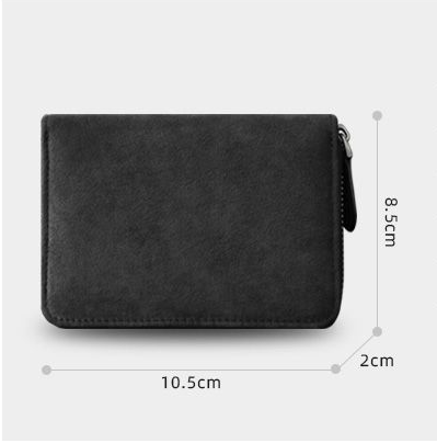 Card bag men's suede leather card clip bag exquisite anti demagnetization multifunctional small card clip ID bag wallet Card holder female_voghion.com