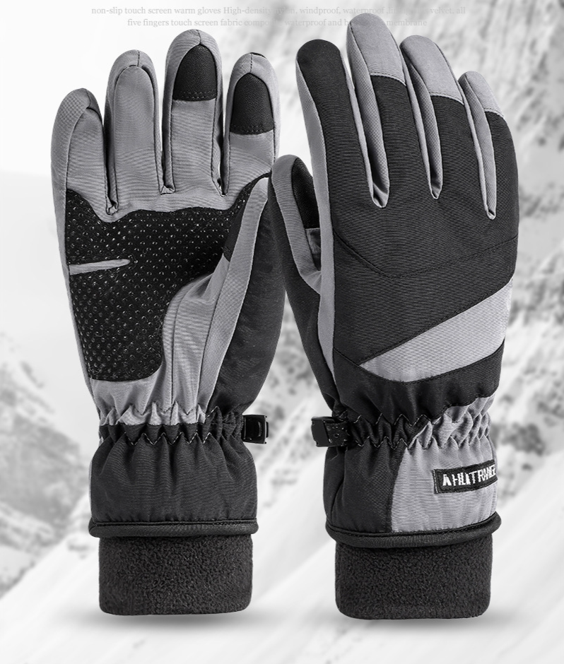 Guantes cálidos de invierno unisex Guantes de ciclismo deportivos para exteriores para hombres y mujeres Guantes de esquí gruesos con dedos curvos y pantalla táctil impermeables para ciclismo_voghion.com