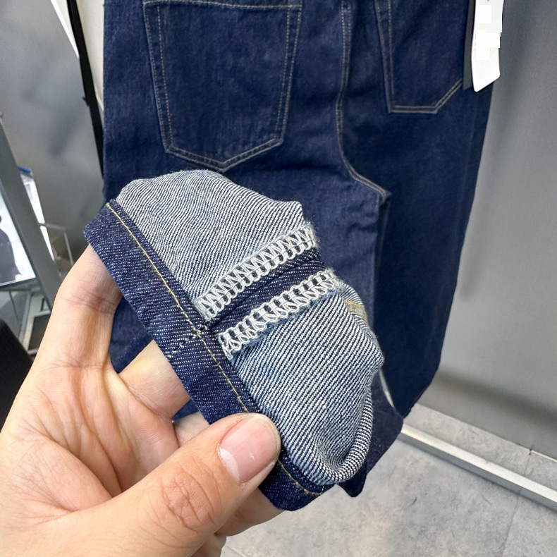 Ropa para hombre Primavera nuevos pantalones vaqueros lavados azul marino para hombre, pantalones vaqueros casuales sencillos de moda cónicos_voghion.com