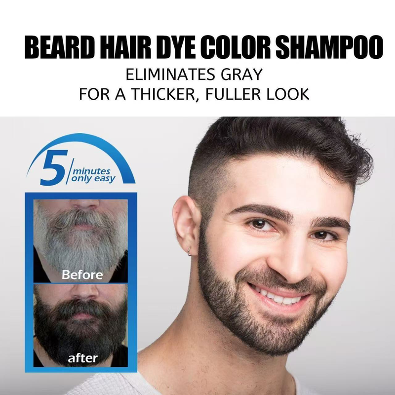 East Moon Beard Hair Dye Color Shampoo For Men Moustache Style Maintenance_voghion.com