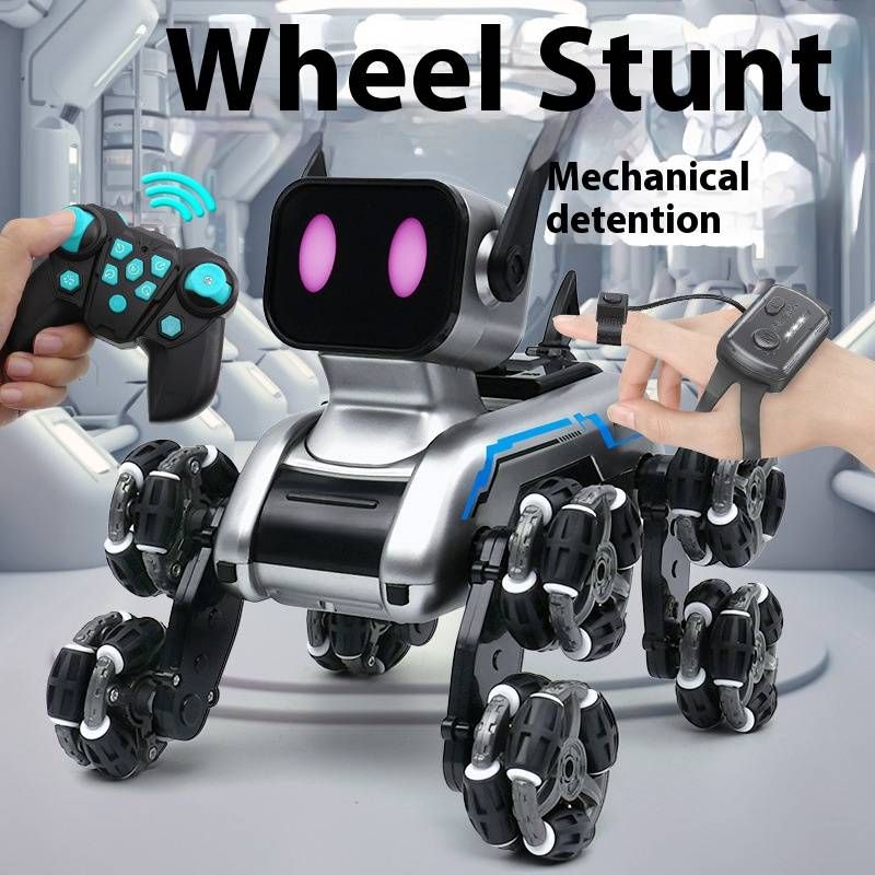 8-Wheel Stunt Robotic Dog Toy - Smart Gesture Control & Climbing RC Robot With Transformable Design (Electric, For Kids Age 6-12)_voghion.com