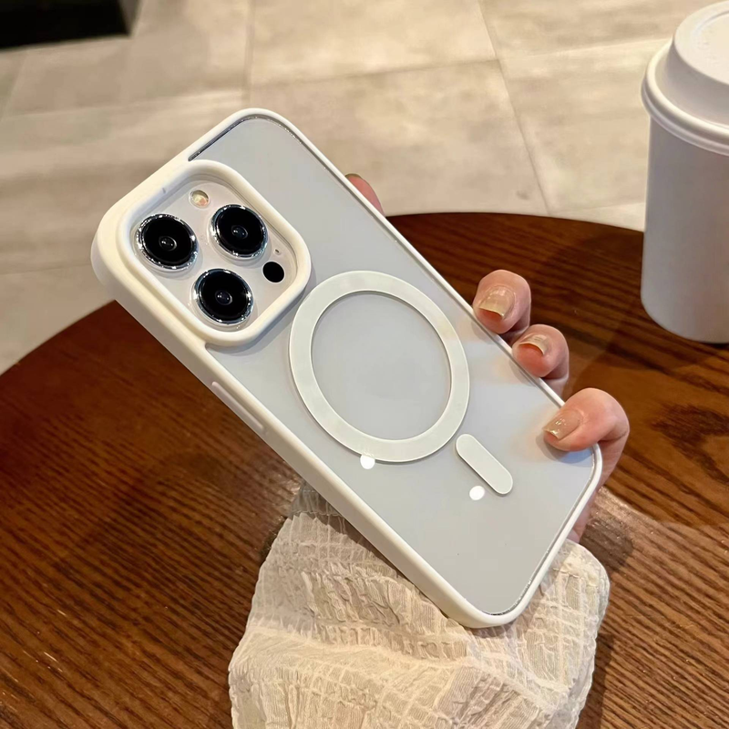 Magnetische, transparente Hülle für iPhone 16/15 – Stoßfester Silikon-Bumper & kratzfeste Acryl-Rückseite, vergilbungsbeständige Schutzhülle_voghion.com
