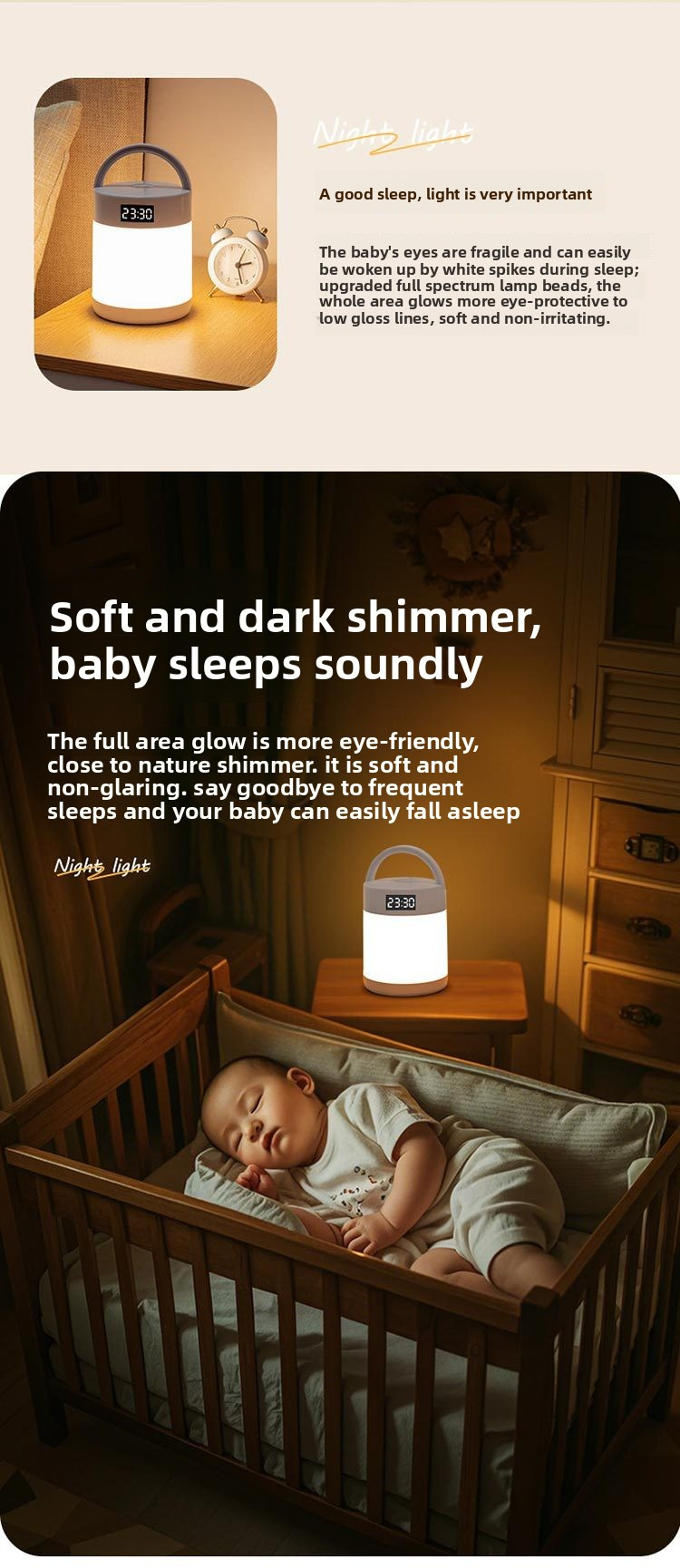 Wiederaufladbares Touch-Nachtlicht mit 3-farbiger Einstellung und Fernbedienung, Nachttisch-Fütterungslampe für Babys und Erwachsene, tragbares Clip-On-Licht_voghion.com