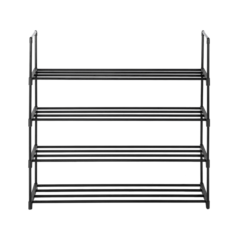 Étagère à chaussures à 4 niveaux, organiseur de rangement pour chambre, entrée, couloir et placard, couleur noire_voghion.com