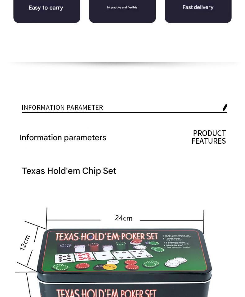 Texas Hold'em Poker Baccarat Blackjack Set 200 Numbered Chips With Tablecloth Banker Code In Iron Box Wholesale_voghion.com