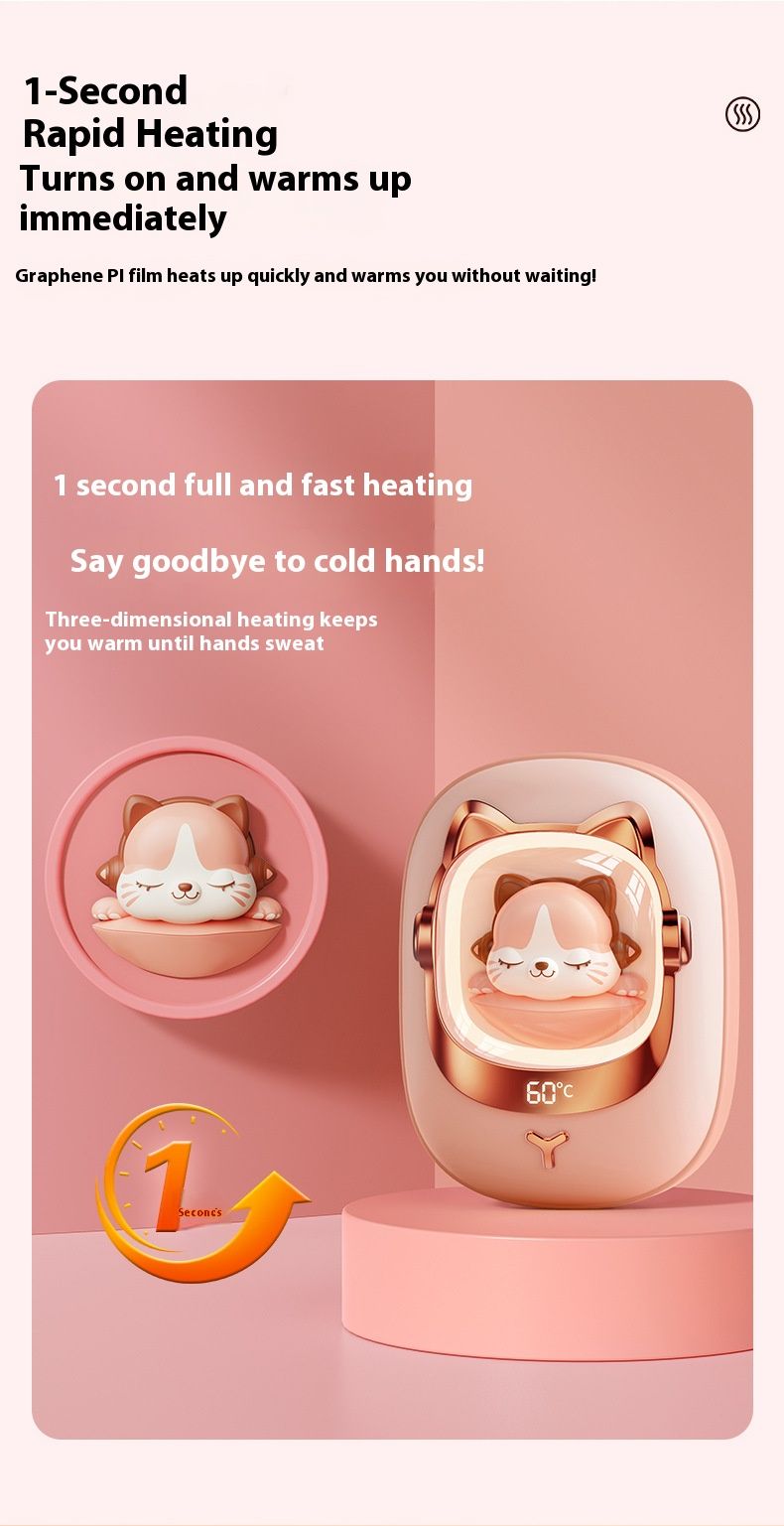Magnetic USB Hand Warmer & Power Bank – 2400mAh Mini Heating Pad With Fast Warmth, Cute Animal Design For Gifts, Travel & Daily Use_voghion.com