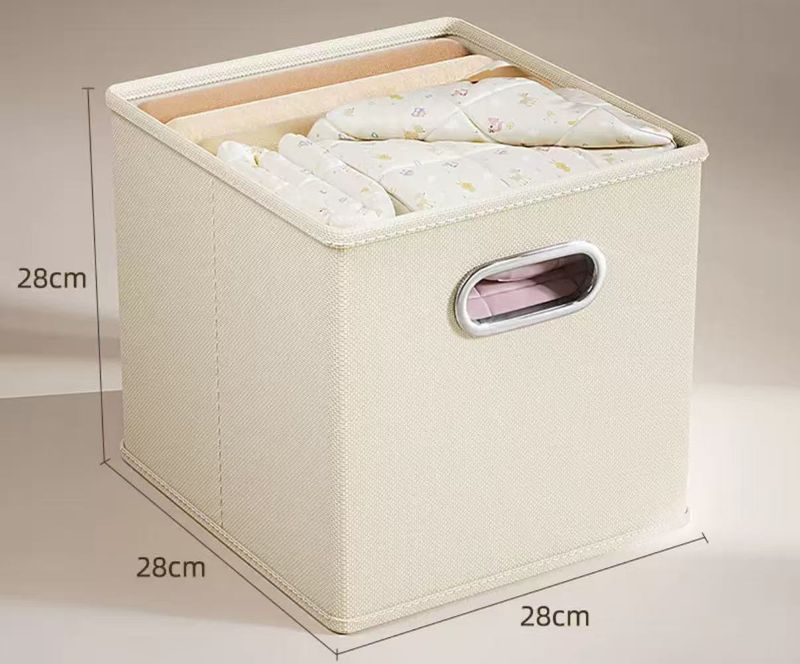 Scatola portaoggetti pieghevole a cassetto di grande capacità, scatola portaoggetti in tessuto per la casa, scatola portaoggetti quadrata da scrivania_voghion.com