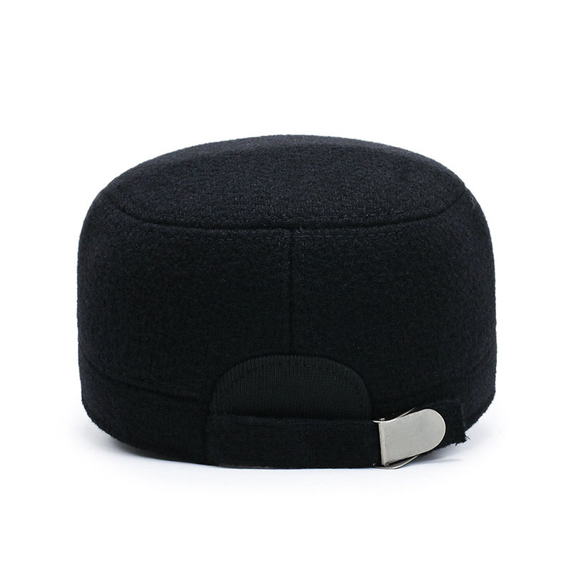 Gorro grueso informal para hombre, gorro plano cálido y polar a la moda para personas de mediana edad y mayores, a prueba de frío, para viajes al aire libre, informal_voghion.com