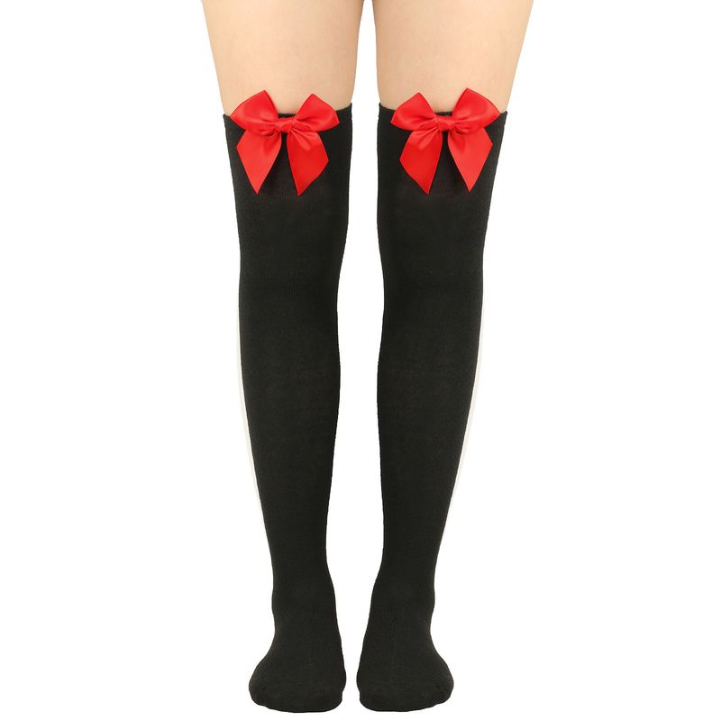 Calze sexy con fiocco per San Valentino sopra il ginocchio, calze alte, calze da donna, calze per feste di appuntamenti_voghion.com