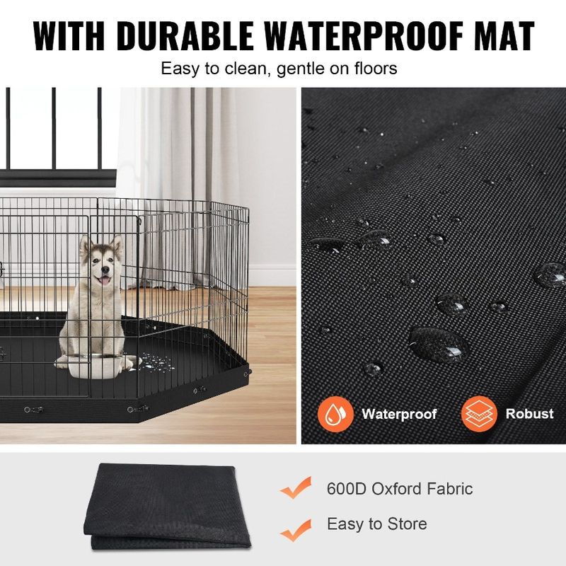 Exercise Foldable Pad Bm Crate Dog Fence Indoor With O Stakes 8 Pet Panels 24 Metal Playpen Pen H With Ground Dog Kennel Puppy_voghion.com