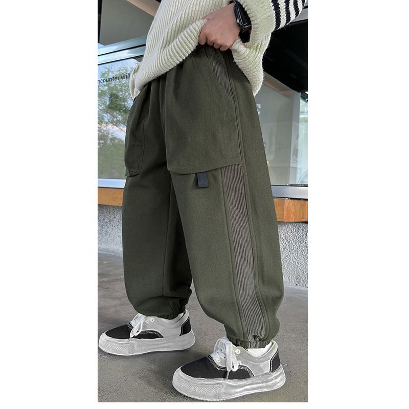 Jungenhosen 2024 neue einteilige Samt-Arbeitshosen für mittlere bis große Kinder, hübsche Herbst-Winter-Styles für Jungen,_voghion.com