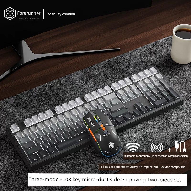 Pioneer 87 Gaming Keyboard Wireless Bluetooth Three-Mode Nical Side Engraving E-Sports Games Office Mt108x87 Key_voghion.com