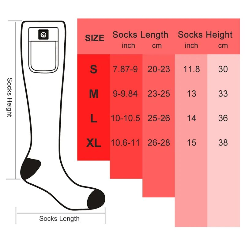 DAY WOLF Electric Heating Ski Winter Heated Rechargeable Thermal Socks Man Woman Outdoor For Motorcycle Fishing_voghion.com
