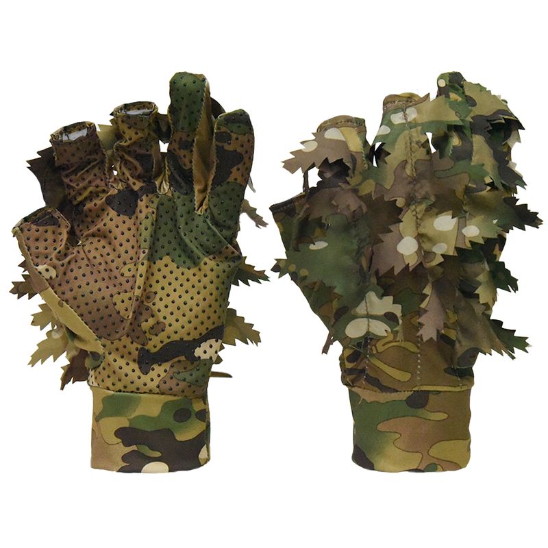 Original Copyright Big Tree Bionic Hunting Camouflage Thin Non-Slip Fishing Photography Bird Watching Gloves_voghion.com