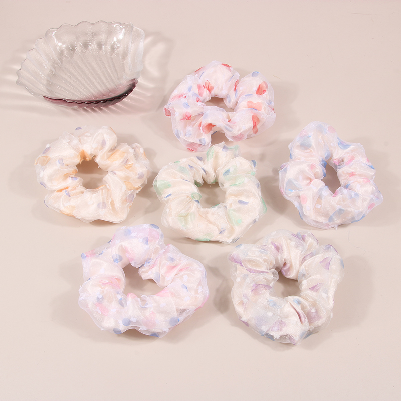 Fascia per capelli a forma di cuore in maglia con intestino crasso, ragazza fresca e giovanile, fascia per capelli elastica alta, fascia per capelli con coda di cavallo, accessori per capelli a sfera_voghion.com