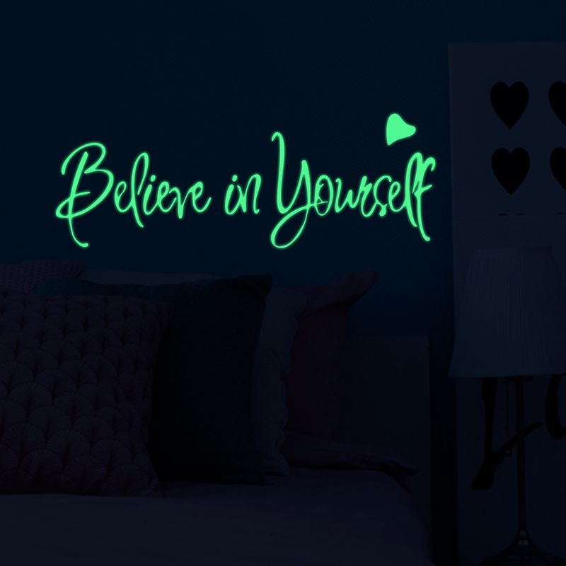 Night light Believe in yourself English motivational carving AFG3456 bedroom wall sticker_voghion.com