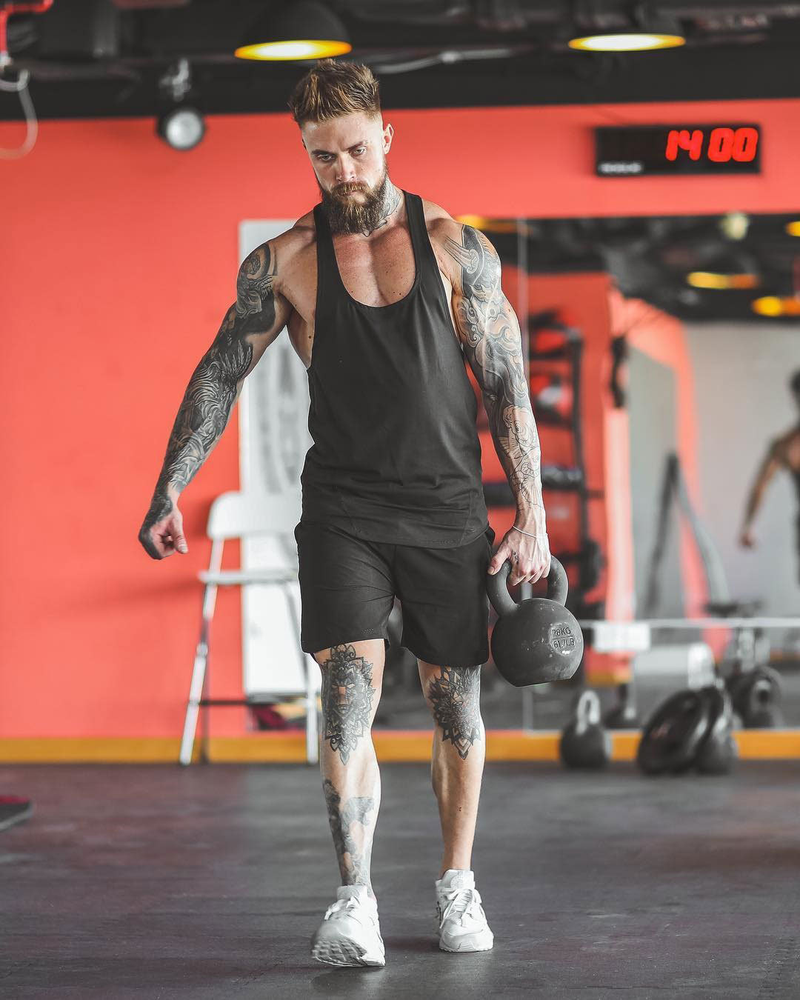 Muscle Fitness Male Brother Sommer Sport Freizeit Elastisch Quick Dry Blank Light Plate No Splice Tank Top_voghion.com