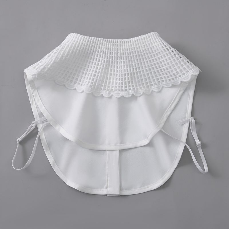 Eenvoudige Lotus Schouder Jacquard High-end Dames Veelzijdige Decoratieve Stand Zuiver Katoenen Kraag_voghion.com
