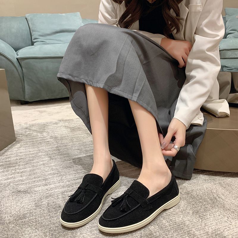 SHLIANG New Suede Driving Shoes Leather Women Casual Shoes Brand Design Soft Women Loafers Moccasins Slip On Leisure Walking Shoes Y0271_voghion.com