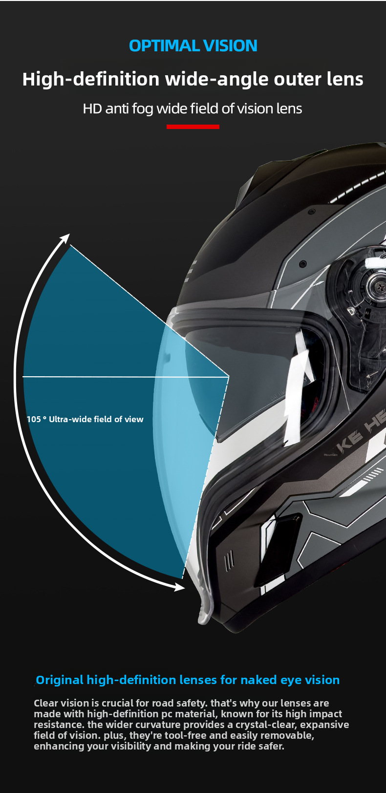 Four Seasons Motorcycle Anti-Fog Women Bluetooth, Lightweight View Full Face Helmet For Men With Large Head_voghion.com