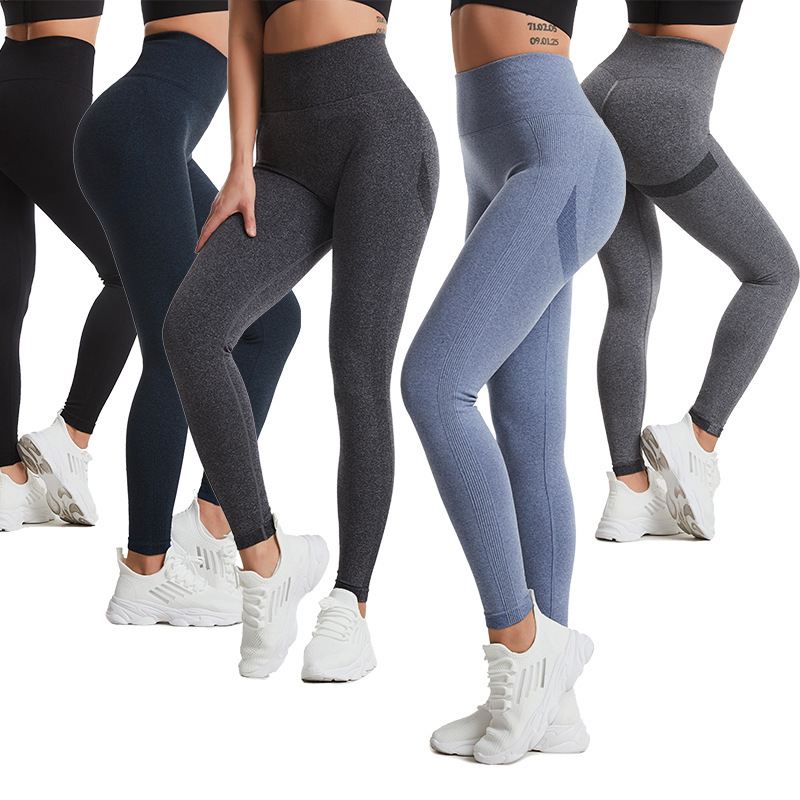 Women's Peach hip yoga pants high waist abdomen lifting hip wrinkle tight fitness pants women's high elastic sports yoga clothing_voghion.com