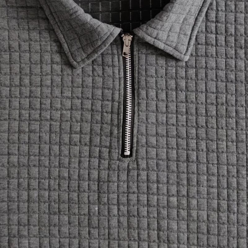 Herrkläder Ny pikétröja Herr Casual Bekväm Jacquard Liten Fyrkantig Enfärgad Slagslag Sport Kortärmad_voghion.com