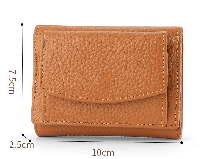 Portafoglio piccolo in pelle di mucca Portafoglio corto da donna in vera pelle Porta monete Porta monete_voghion.com