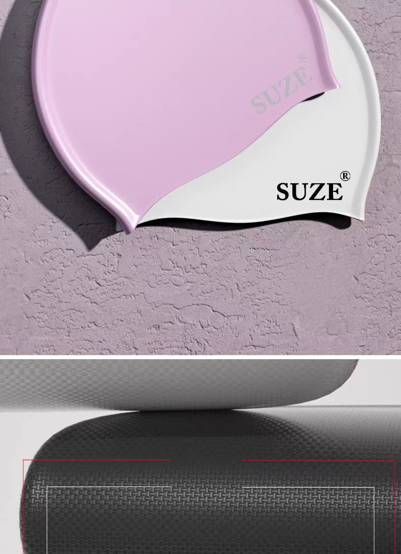 Cuffia da nuoto in silicone Cuffia da nuoto impermeabile con protezione per le orecchie Cuffia larga per capelli lunghi per uomo e donna, una cuffia in tinta unita_voghion.com