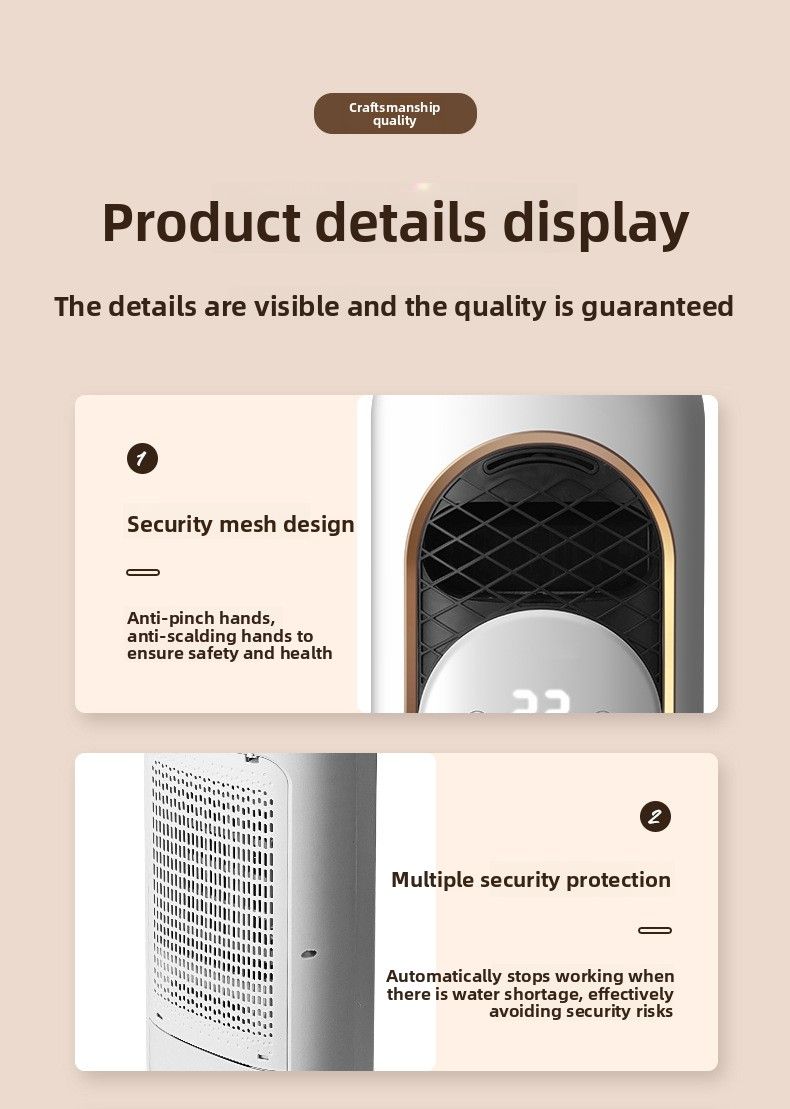 Aire acondicionado de doble uso y calefacción de 5 A, calentador vertical doméstico, ventilador sin aspas, refrigeración por agua_voghion.com